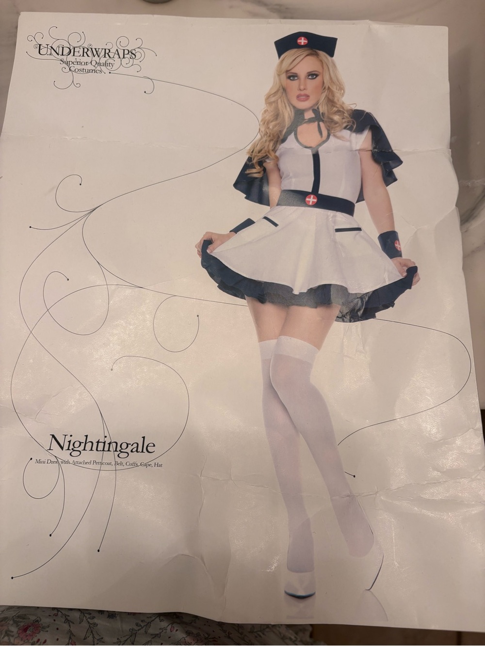 Nightingale White & Navy Nurse Chemise